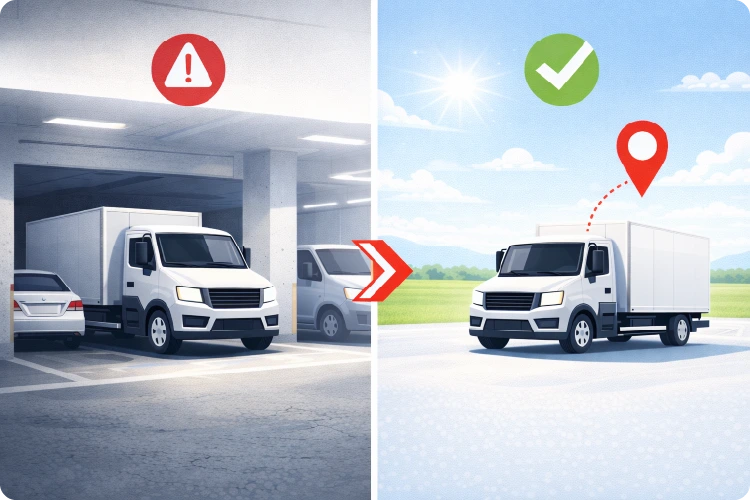將車輛移至空曠處